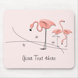 Flamingos Pink Trio 3 "Text" mousepad