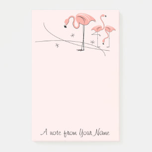 Flamingos Pink Trio 3 "Text" Post-it Notes