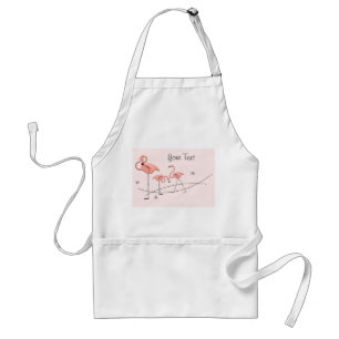 Flamingos Pink Trio Text apron