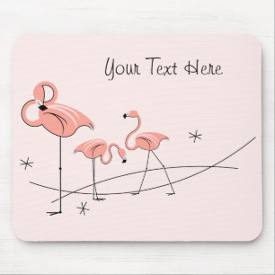 Flamingos Pink Trio "Text" mousepad