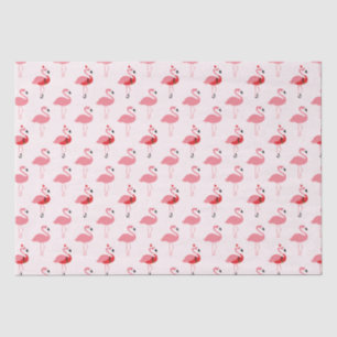Flamingos Santa Pink Flamingo Pattern Christmas Tissue Paper
