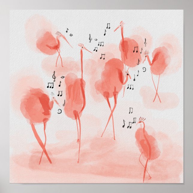 Flamingos singing poster (Front)