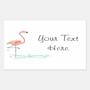 Flamingos Text sticker rectangle