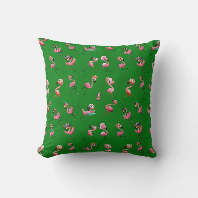 Flamingos Throw Pillow (Front)