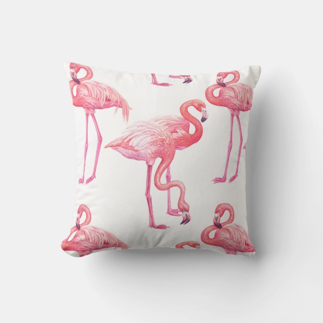 Flamingos Throw Pillow (Front)