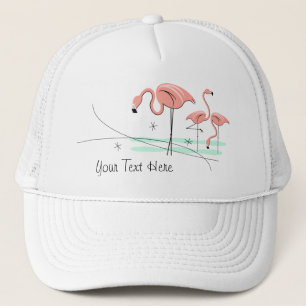 Flamingos Trio 3 'Text' trucker hat