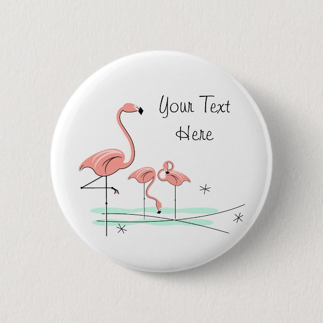 Flamingos Trio 4 'Text' button (Front)