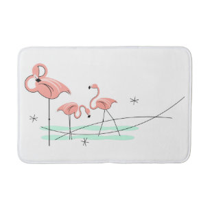 Flamingos Trio bath mat