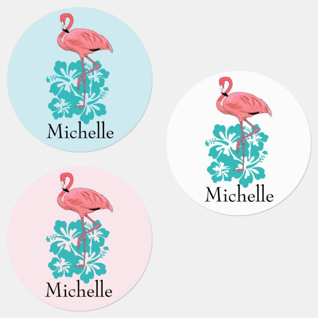 Flamingos Tropical Hibiscus Custom Personalized (Group)