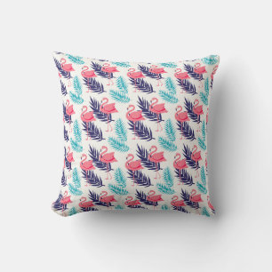 Flamingos Tropical Pattern Throw Pillow