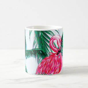 Flamingos Under Palm Trees In The Jungle Of Africa Coffee Mug
