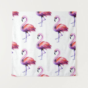 Flamingos with splashes: watercolor pattern. tapestry