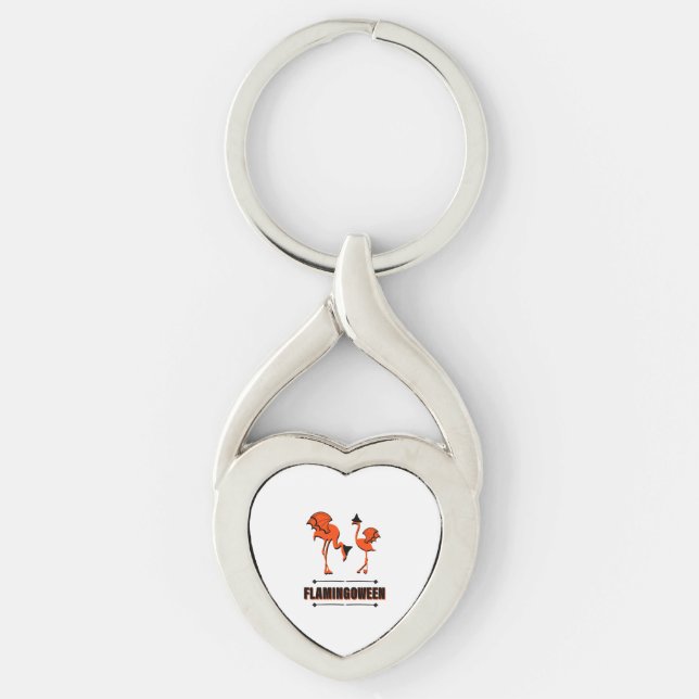 Flamingoween - Halloween Keychain (Front)