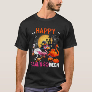 Flamingoween Halloween Pink Flamingo Costume Skele T-Shirt