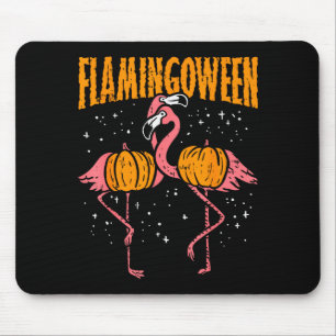 Flamingoween Pumpkin Flamingos Funny Bird Hallowee Mouse Pad