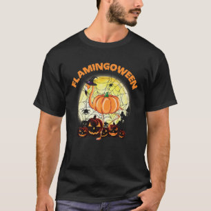 Flamingoween Pumpkin Flamingos Funny Halloween Cos T-Shirt