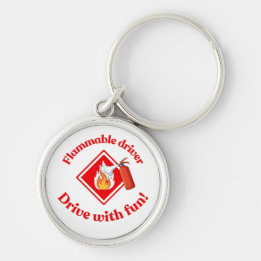Flammable Driver Trucker | Funny ADR Hazmat Keychain