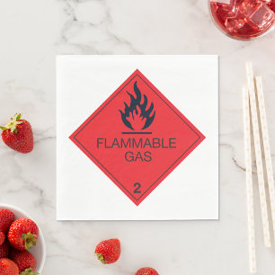Flammable Gas Safety Label Hazard Warning Sign Napkin