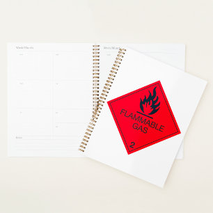 Flammable Gas Safety Label Hazard Warning Sign Planner