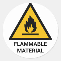 Flammable Material Warning, Fire Hazard Symbol
