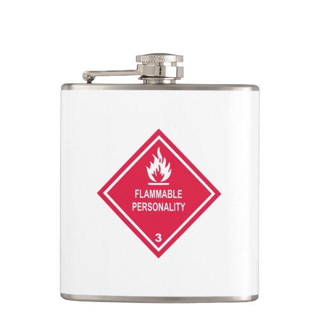 Flammable Personality Hip Flask (Front)