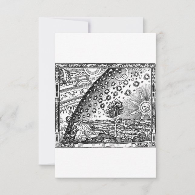 Flammarion Engraving Black And White Save The Date (Front)