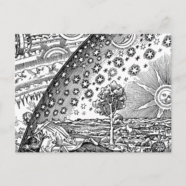 Flammarion Engraving The Sun and the Stars Postcard (Front)