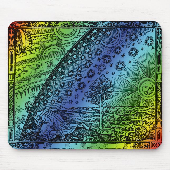 Flammarion Heaven and Earth Engraving Artwork Mouse Pad (Front)
