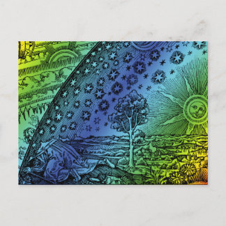 Flammarion Heaven and Earth Engraving Artwork Postcard