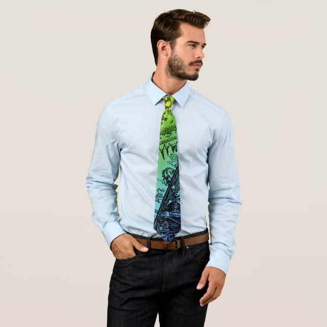 Flammarion Heaven and Earth Engraving Artwork Tie (In Situ)