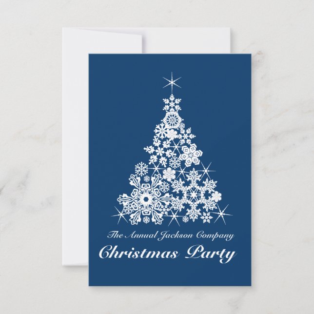 Flamme de neige de Noël invitation bleu (Devant)