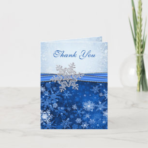 Flamme de neige en argent sur Merci Mariage bleu