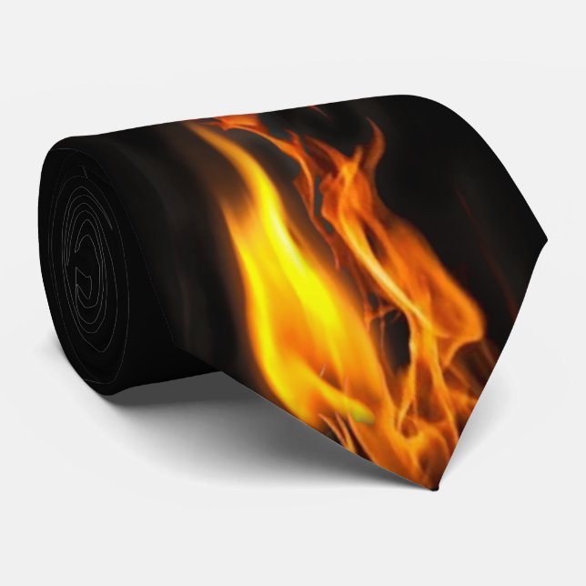 Flamme Flamme Jaune Noir Novelty Arty Cravate (Roulé)