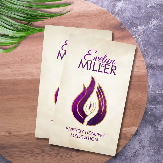 Flamme violette - Carte de visite de flamme violet (Créateur téléchargé)