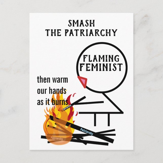 Flammer féministe Smash le patriarcat 9 Carte post (Devant)