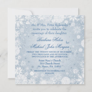 Flammes blanches sur Faire-part de mariage bleu ar