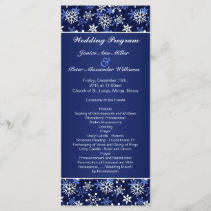 Flammes blanches sur le programme de mariage bleu