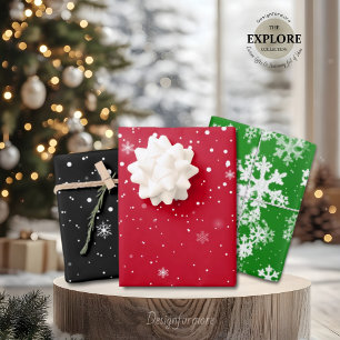 Flammes de neige de Noël FEUILLES DE PAPIER