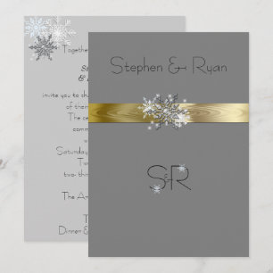 Flammes de neige d'hiver, invitations de mariage