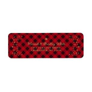 Flammes de neige en or de Noël Rouge Buffle Plaid
