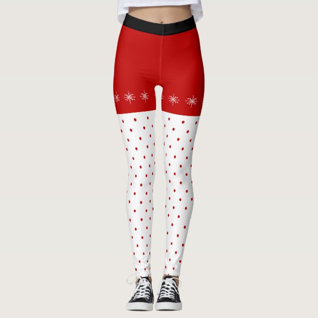 Flammes de neige et Leggings de Noël Pois (Devant)