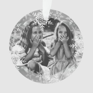Flammes de neige sur la photo de famille Ornement 