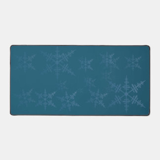 Flammes de neige sur Mat de bureau bleu foncé