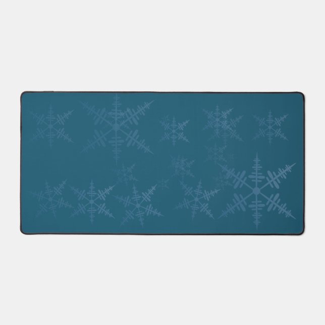 Flammes de neige sur Mat de bureau bleu foncé (Recto)