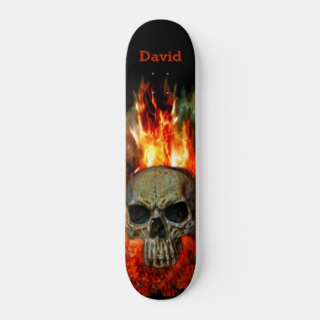 Flammes d'incendie crânien planche de skateboard p (Devant)