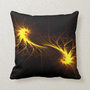 Flammes jumelles - coussin abstrait d'art d'âme