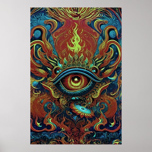 Flammes Visionnaires : Poster des yeux spirituels (Devant)