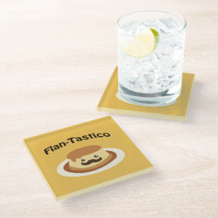 Flan-Tastico! Cute Flan Glass Coaster