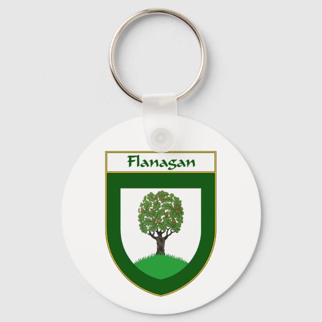 Flanagan Coat of Arms/Family Crest Keychain (Front)