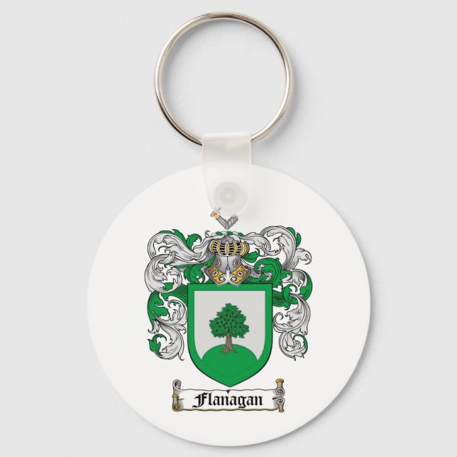 FLANAGAN FAMILY CREST -  FLANAGAN COAT OF ARMS KEYCHAIN (Front)